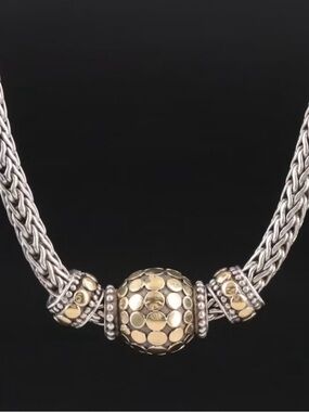 John Hardy Dot Sterling Silver & 18k Gold Necklace